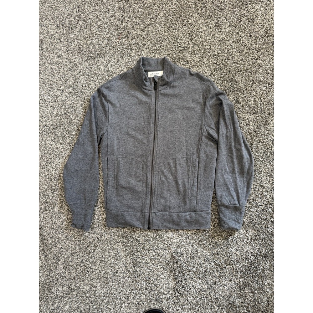 Icebreaker Merino Wool Women's Gray Quantum Full Zip Long Sleeve size XS